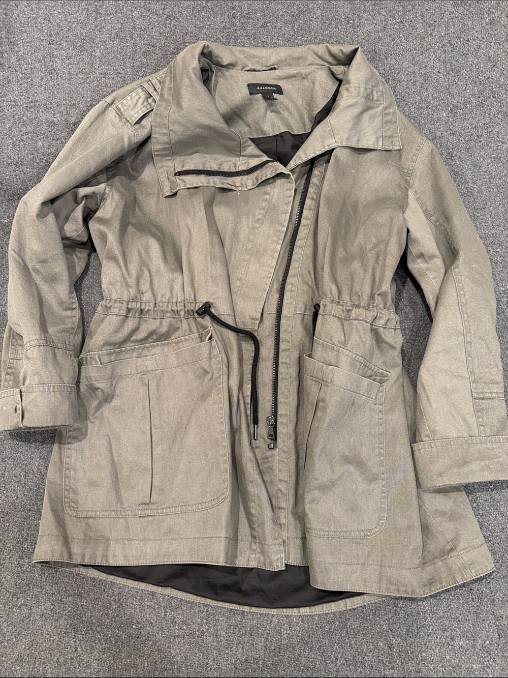 Halogen Olive Utility Drawstring Jacket XL